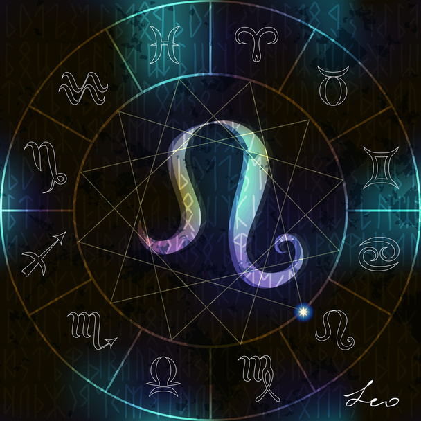 astrologisches Leo-Symbol - Vektor, Bild