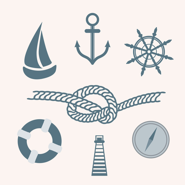 Nautical Icons - Wektor, obraz