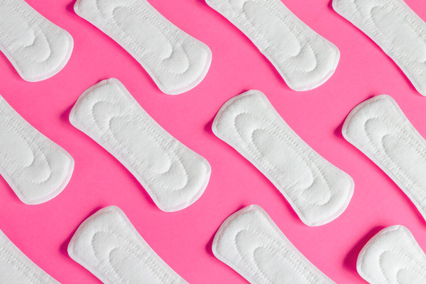Female menstrual pads on pink background, woman's health, woman's periods cycle concept - Photo, Image