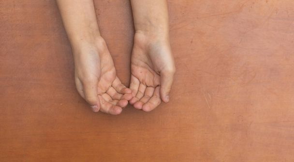 Childrens hands, open palms. Concept of clean hands. - Zdjęcie, obraz