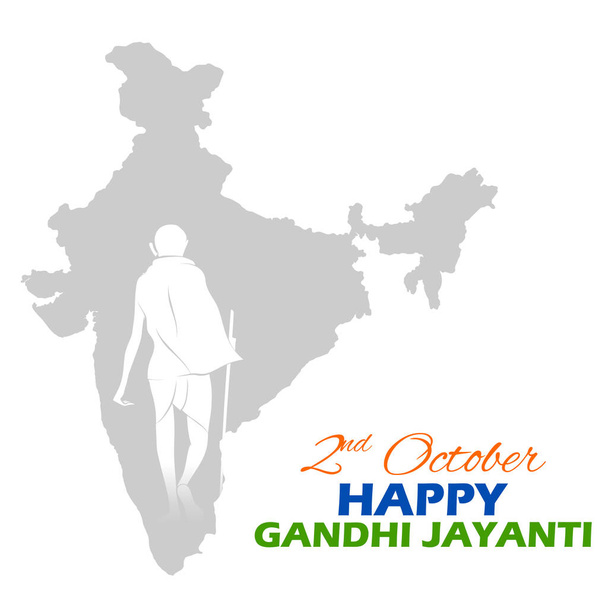 Illustration des indischen Hintergrunds mit Nationalheld und Freiheitskämpfer Mahatma Gandhi, im Volksmund bekannt als Bapu für den 2. Oktober Gandhi Jayanti - Vektor, Bild