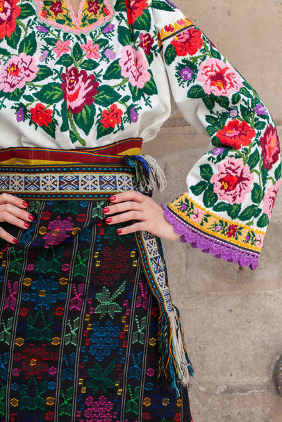 KYIV, UKRAINE - October 03, 2022: Vyshyvanka is a traditional Slavic national dress with embroidery. - Foto, imagen