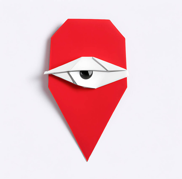 3d renderização de um rosto feminino com um olho vermelho - Foto, Imagem