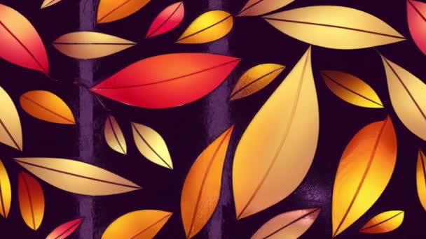 Autunno sfondo astratto con foglie semplici. Animazione d'autunno. Trendy rendere buono per copertina, invito, banner, poster, volantino, storie di social media carta da parati - Filmati, video
