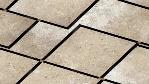Nahtlose Looping-Animation des Terrazzo-Bodens. Animation eines klassischen italienischen Fußbodens im venezianischen Stil aus Naturstein, Granit, Quarz, Marmor, Glas und Beton - Filmmaterial, Video