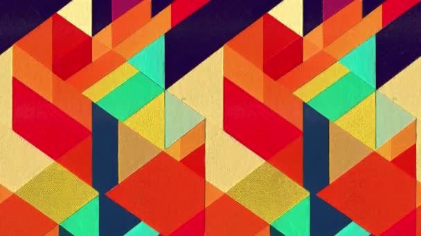 Rainbow geometric seamless looping animations collection. Set of bright colorful backgrounds with modern minimal labels. Cute abstract geometrical animations. Simple animation design for babies, kids - Footage, Video