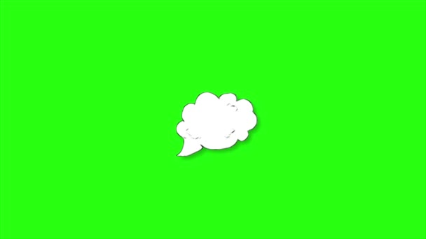 緑の画面の背景にループアニメーション漫画の雲 - 映像、動画
