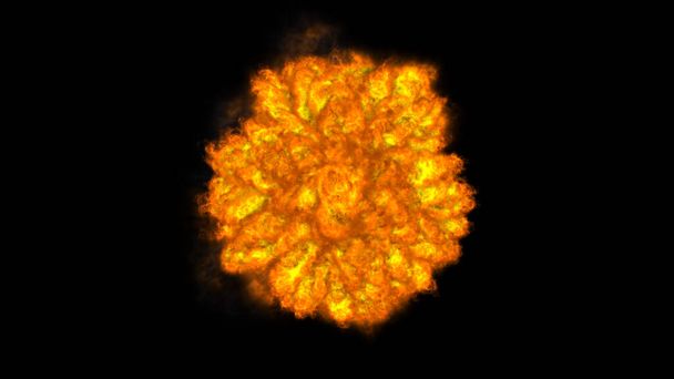 explosión de bola de llama de fuego en el espacio, ilustración abstracta - Foto, Imagen