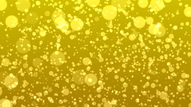 abstract bokeh background, yellow particles illustration - Photo, Image