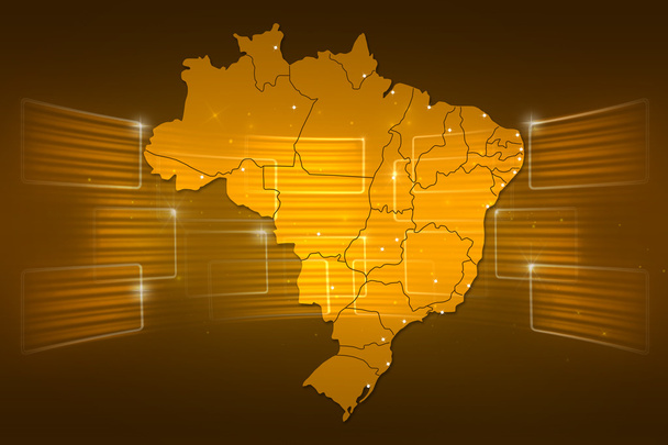 Brazil Map World map News Communication yellow gold - Photo, Image