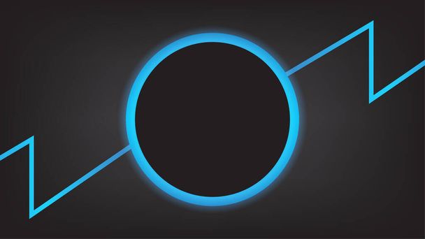 Black with blue circle bordor abstract geometric background. Modern shape concept. - Vector, afbeelding