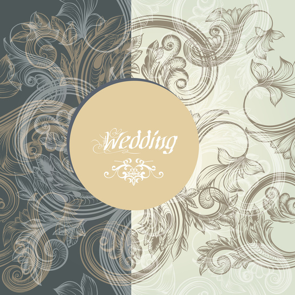 Floral wedding greeting card - Vektor, obrázek