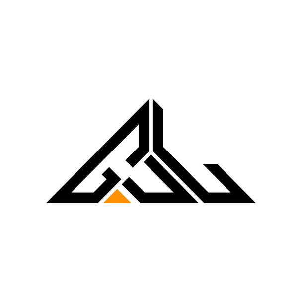 GUL betű logó kreatív design vektor grafikus, GUL egyszerű és modern logó háromszög alakú. - Vektor, kép