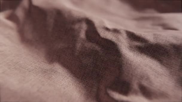 4k Déplacement tissu rouge texture vague. Motion design de toile ondulée rose tissu de lin grossier rugueux. Abstrait 3d rendre l'animation fond de motif pour les annonces de présentation de papier peint d'entreprise. - Séquence, vidéo