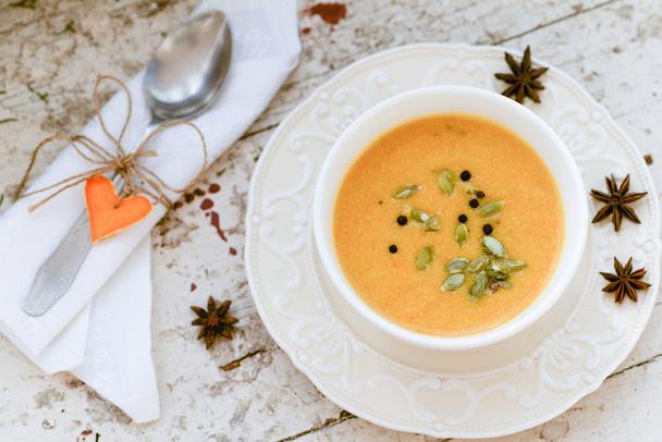 kremalı balkabağı çorbası  - Fotoğraf, Görsel