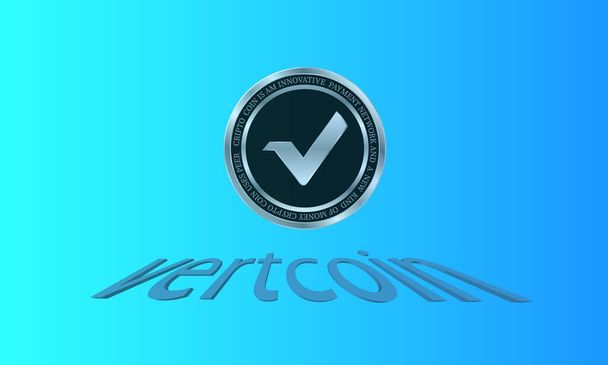 vertcoin-vtc Logo der virtuellen Währung. 3D-Abbildungen. - Foto, Bild