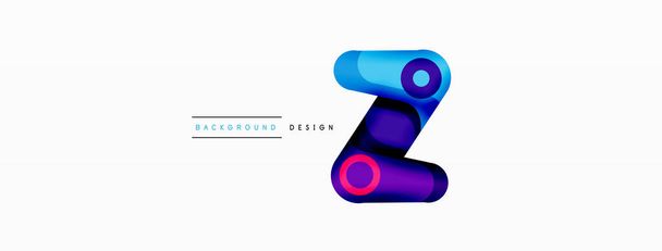 Modern stylish geometric background. Abstract round shapes composition for wallpaper, banner, background or landing - Vector, Image