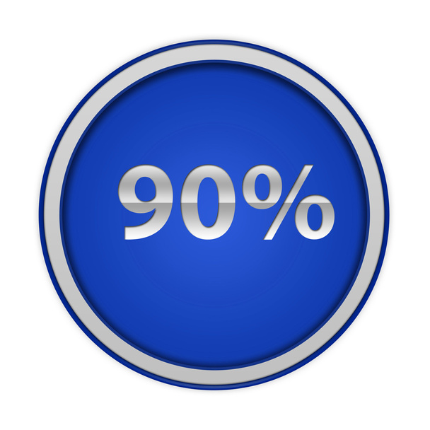 Ninety percent circular icon on white background - Fotó, kép