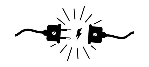  vecteur Prise électrique et prise de sortie débranchées. câble de déconnexion d'énergie vecteur Illustration  - Vecteur, image