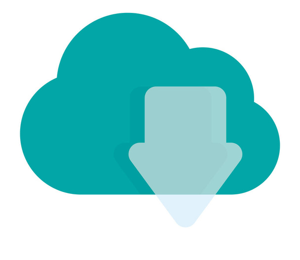cloudopslag in glasmorfisme icoon - Vector, afbeelding