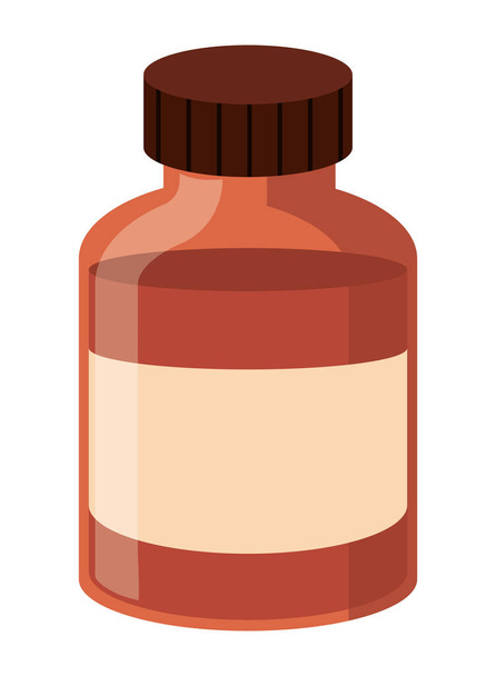medicine bottle icon flat isolated - Vector, Image