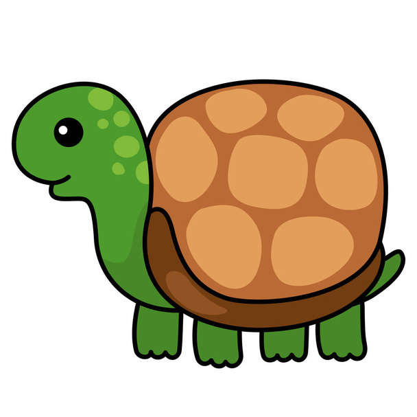 Ilustracja kolorowe postać z kreskówki żółw - Wektor, obraz