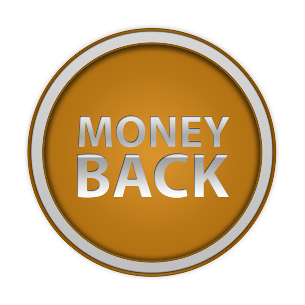 Peníze zpět kulatá ikona na bílém pozadí - Fotografie, Obrázek