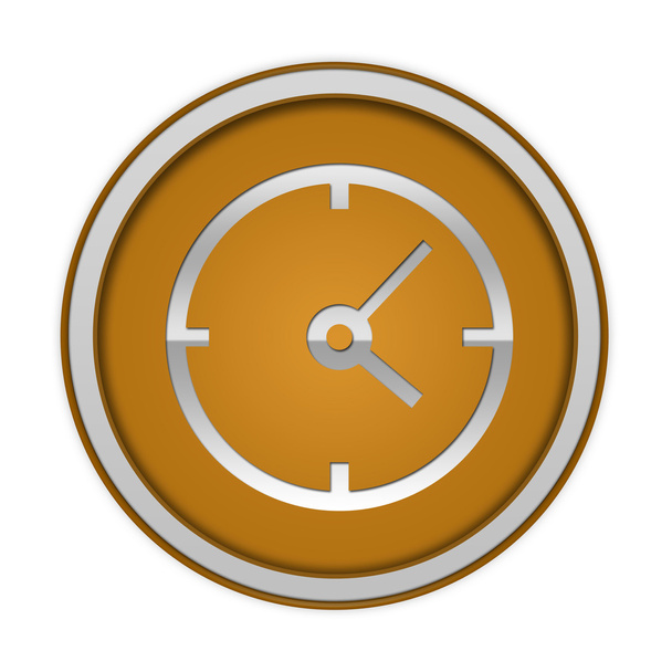 Horloge icône circulaire sur fond blanc
 - Photo, image