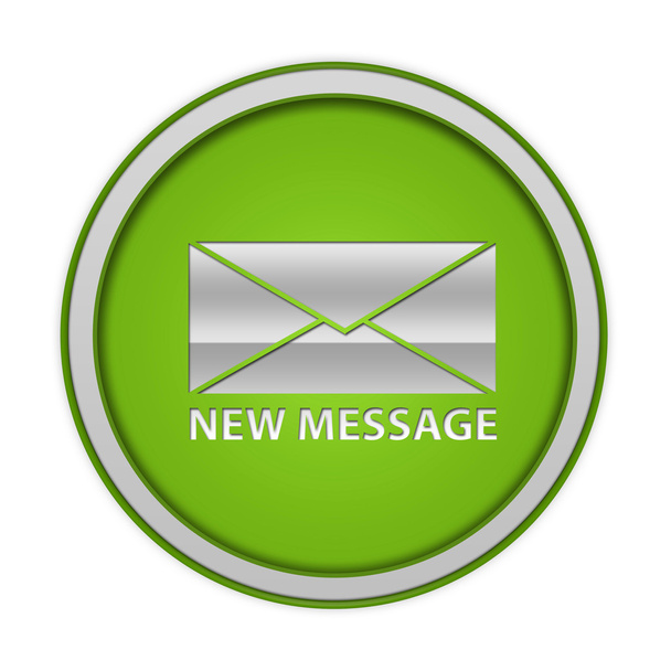 new message circular icon on white background - Photo, Image