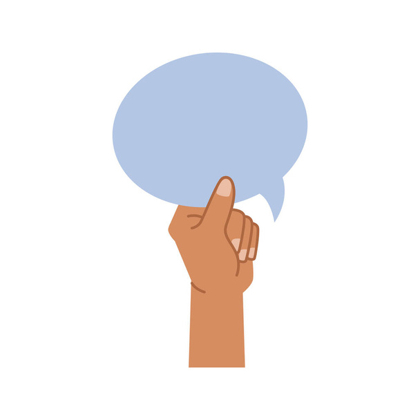People expressing different thoughts and opinions by raising placard, banner and thought bubble card. International character, hand showing blank paper. Vector in flat style illustration - ベクター画像