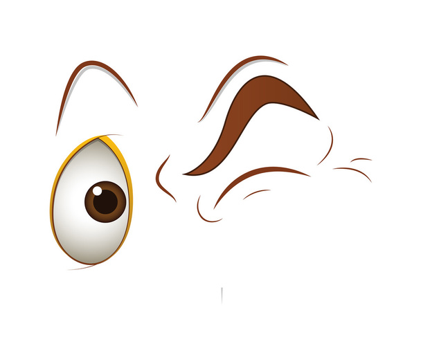 Подмигивающие карикатурные глаза
 - Вектор,изображение
