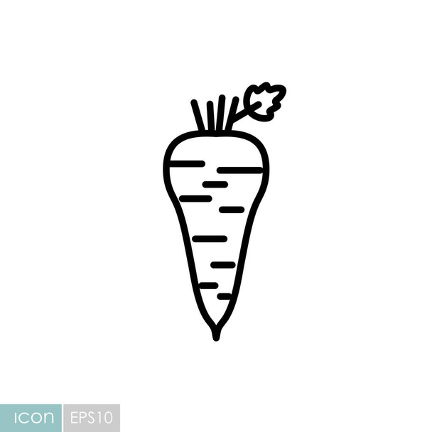 Ikona izolovaného vektoru kořenového odříznutí. Zeleninové znamení. Grafický symbol pro potraviny a nápoje webové stránky, design aplikací, mobilní aplikace a tisková média, logo, UI - Vektor, obrázek