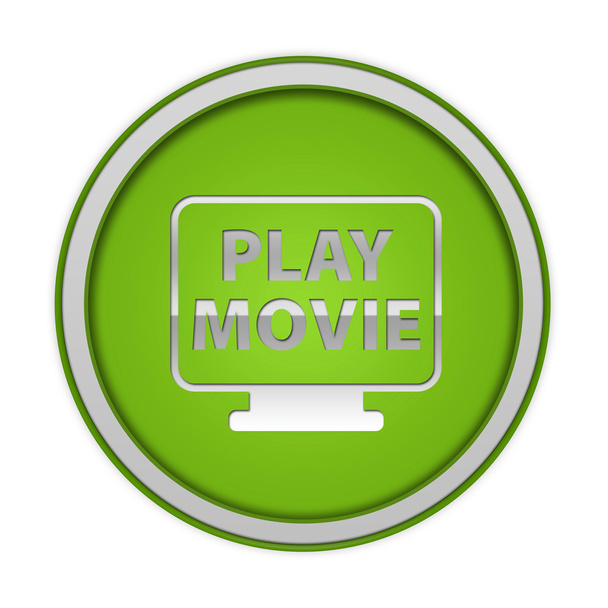 play circular icon on white background - Photo, Image