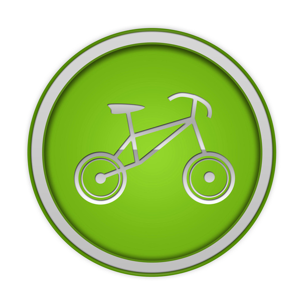 Kerékpár kör alakú ikon fehér háttér - Fotó, kép