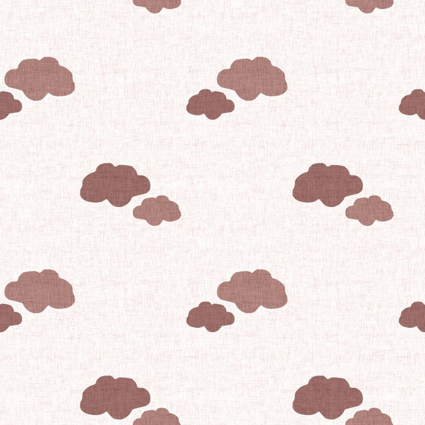 Calm newborn minimal seamless cloud pattern. Gender neutral baby nursery decor background. Scandi style sketch wallpaper background tile or toddler inclusive apparel fashion - Photo, image