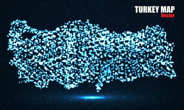 Turkey map with glowing particles. Vector Illustration - Vector, Image