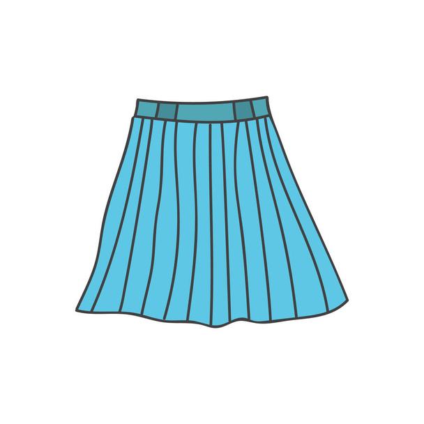 Woman skirt colorful doodle illustration in vector. Short skirt icon in vector. Skirt colorful illustration - Вектор, зображення