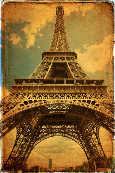 De Eiffeltoren in Parijs in vintage stijl - Foto, afbeelding