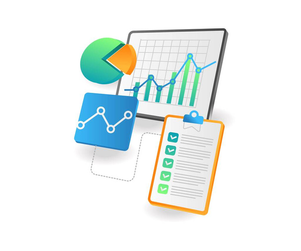 Investment business analysis data - Wektor, obraz