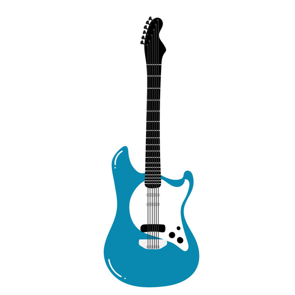 Electric and acoustic guitar set. Vector flat illustration. Isolated on white background. - ベクター画像