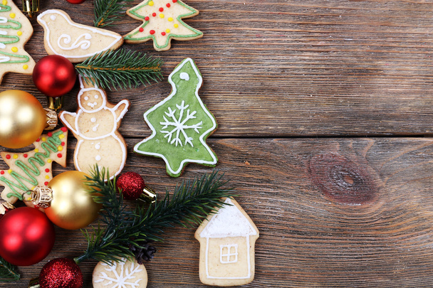 Gingerbread cookies and Christmas decoration - Foto, imagen