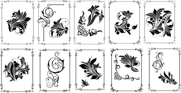 Set Of Flower Frame Designs - Vector, Image