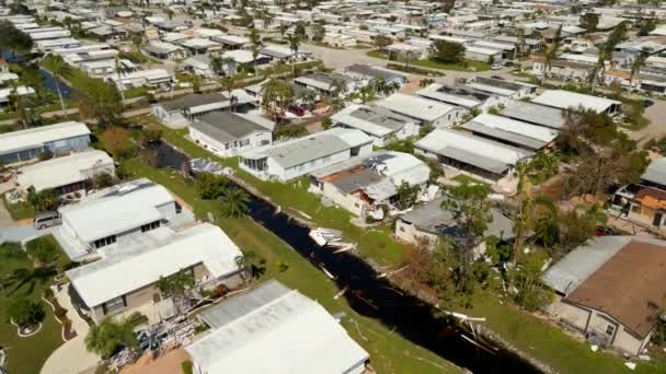 Hurricane Ian debris in mobile home neighborhoods Fort Myers FL - Footage, Video