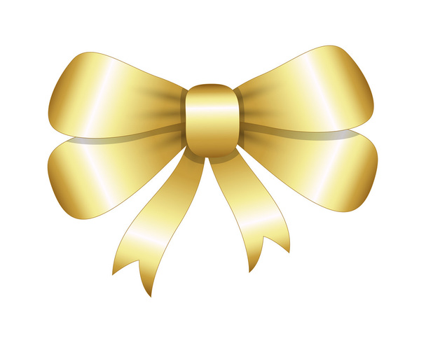 Shiny Golden Gift Bow - Vector, Image