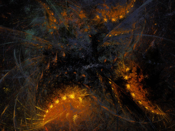 orange abstract fractal background 3d rendering - Foto, Imagem