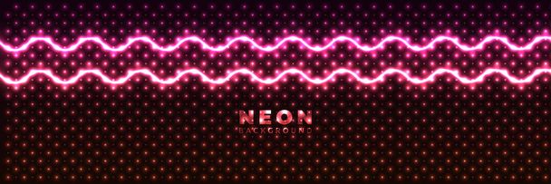 neon background Abstract glowing banner with blue purple neon arrows. Hi-tech futuristic vector background - Vector, Image