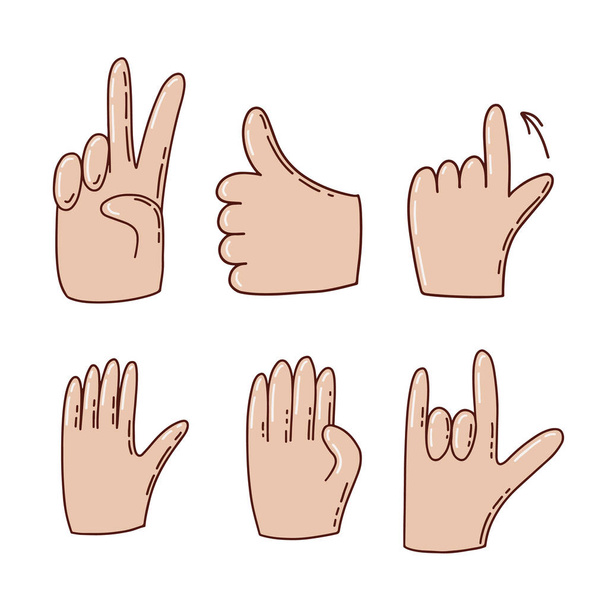 Hand gestures sign for smartphone touch technology, people connection. Vector illustration - Vector, Image