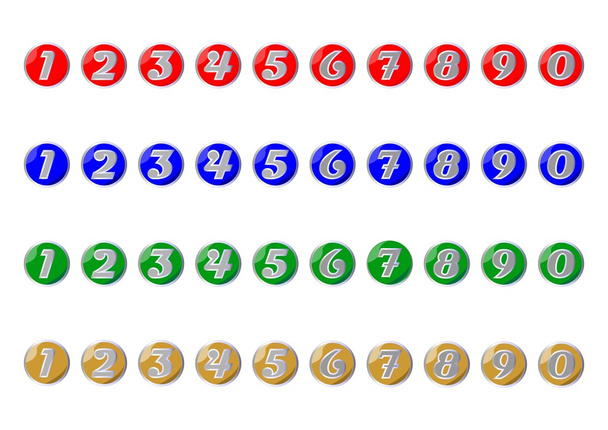 Set di icone colorate con numeri
 - Vettoriali, immagini
