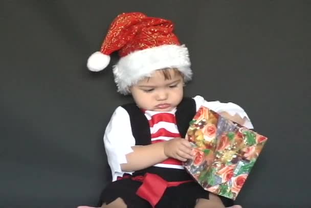 Baby Santa and gift bag - 映像、動画