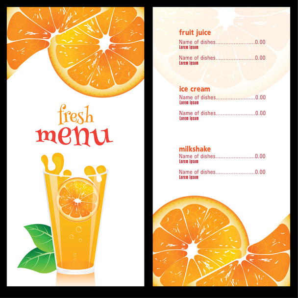 menu laranja
 - Vetor, Imagem